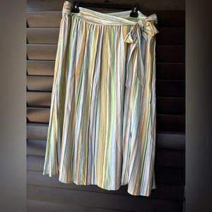 💥SALE💥 Lauren Conrad Stripe Skirt Plus Size 0X NWT Lined Linen Blend